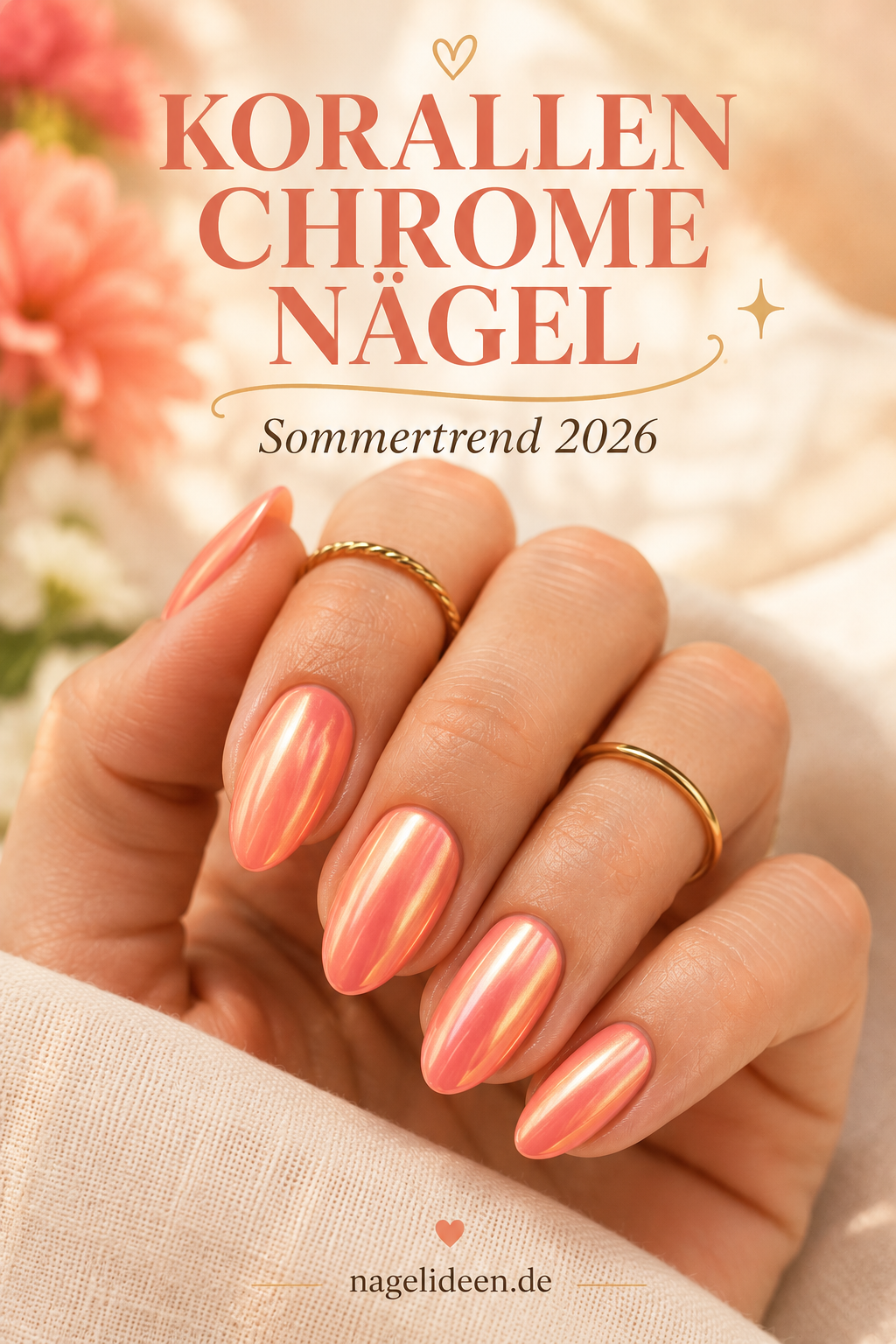 16 Coral Chrome Nails Ideen 2026